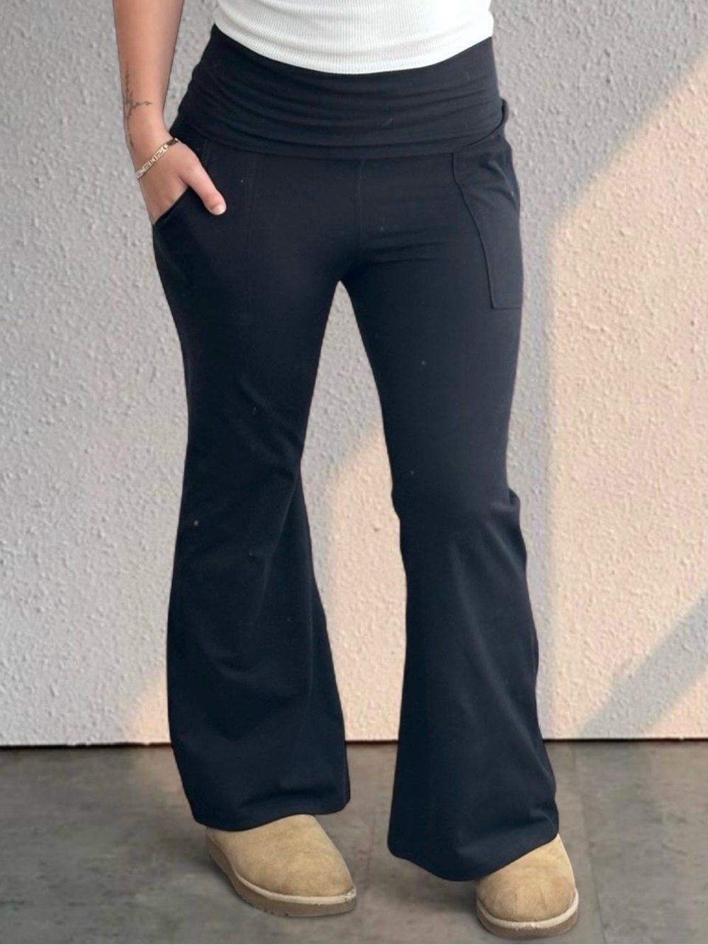 Aerie Offline Foldover Flare Leggings